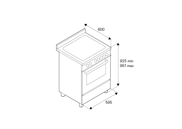 60 cm induction, four électrique